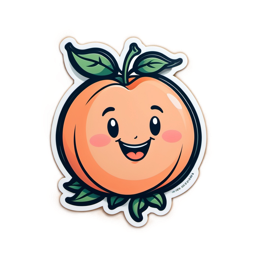 peach sticker SVG PNG design with clean design elements