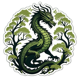 dragon trees SVG PNG design with clean design elements