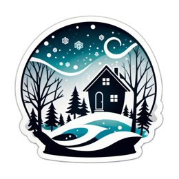 snow winter house SVG PNG design