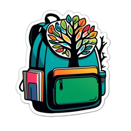 backpack tree books SVG PNG design with clean design elements