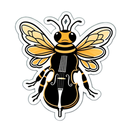 bee violin SVG PNG design with clean design elements