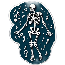 skeleton music SVG PNG design with clean design elements