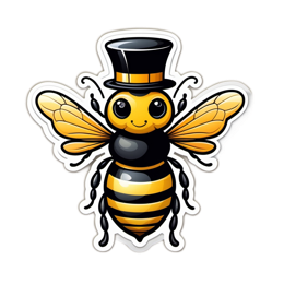 sticker bee happy SVG PNG design
