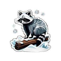 raccoon winter SVG PNG design with clean design elements