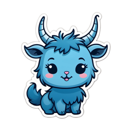 fantasy blue goat SVG PNG design with clean design elements