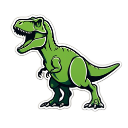 dinosaur character sticker SVG PNG design with clean design elements