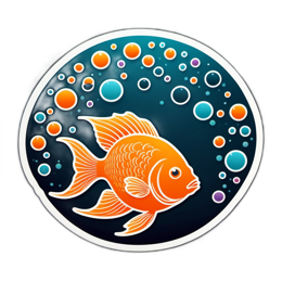 goldfish bubbles SVG PNG design with clean design elements