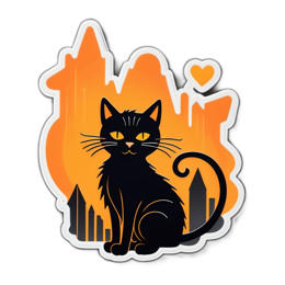 blackcat cityscape SVG PNG design with clean design elements