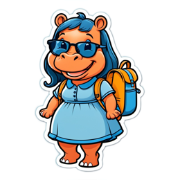kids hippo SVG PNG design