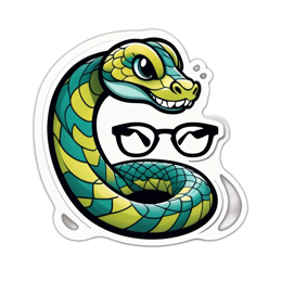 sticker snake glasses SVG PNG design with clean design elements