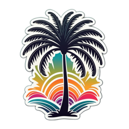 palette palm tree SVG PNG design with clean design elements