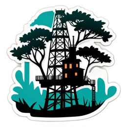 oil rig nature SVG PNG design with clean design elements