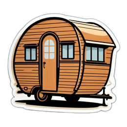 caravan wooden SVG PNG design with clean design elements