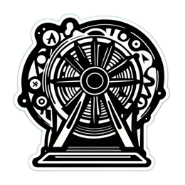 ferriswheel blackandwhite SVG PNG design with clean design elements