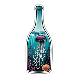 jellyfish underwater scene SVG PNG design with clean design elements