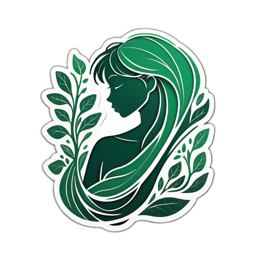 nature woman leaves SVG PNG design with green floral elements