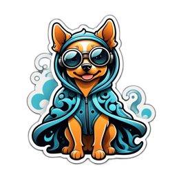 cartoon dog wearingsunglasses SVG PNG design with clean design elements