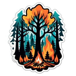 fire forest SVG PNG design with clean design elements