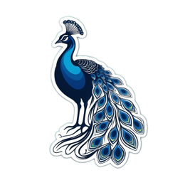 peacock blue SVG PNG design with clean design elements