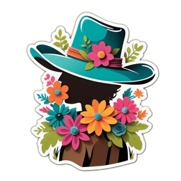 fashion flowers SVG PNG design with orange and pink floral elements