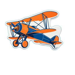 sticker airplane SVG PNG design with clean design elements