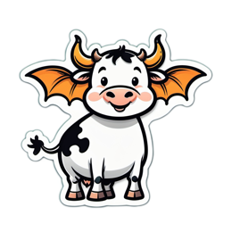 fantasy cow with wings SVG PNG design with clean design elements