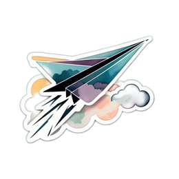 stickers paperairplane SVG PNG design with clean design elements