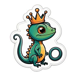 sticker lizard crown SVG PNG design