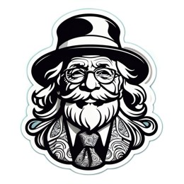 sticker vintage character SVG PNG design with clean design elements