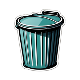 trash can sticker SVG PNG design with clean design elements