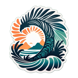 waves sunset SVG PNG design with clean design elements