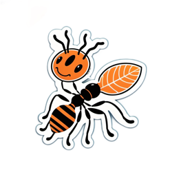 sticker ant leaf SVG PNG design with clean design elements