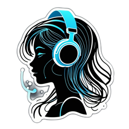 music headphones SVG PNG design with clean design elements