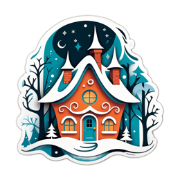 winter charmhouse SVG PNG design