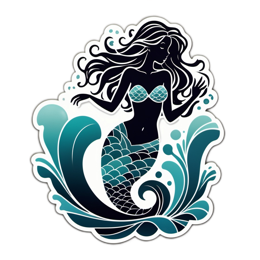 mermaid wave SVG PNG design with clean design elements