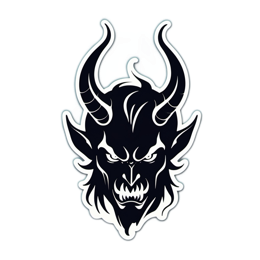 devil head SVG PNG design with clean design elements