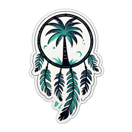 dreamcatcher palm tree SVG PNG design with clean design elements