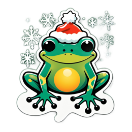 frog snowflakes SVG PNG design with clean design elements