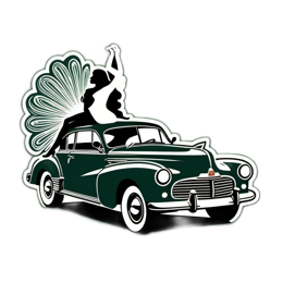vintage car dancer SVG PNG design with clean design elements