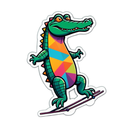 cartoon crocodile skateboard SVG PNG design
