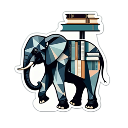 books elephant SVG PNG design with clean design elements