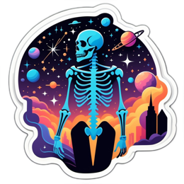 fantasy space skeleton SVG PNG design with clean design elements