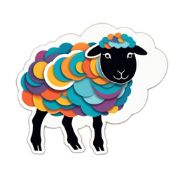 artistic colorful sheep SVG PNG design