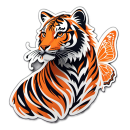 artistic tiger butterfly SVG PNG design with clean design elements