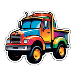 truck colorful SVG PNG design with clean design elements