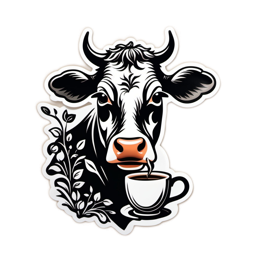 cow coffee SVG PNG design with clean design elements