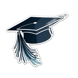 graduation cap tassel SVG PNG design with clean design elements