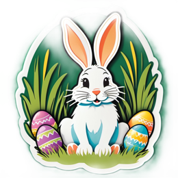 bunny eggs festive SVG PNG design with clean design elements