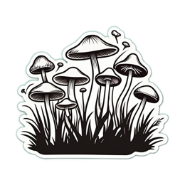 mushrooms black white SVG PNG design