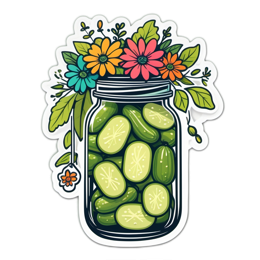 pickles flowerdecor floral SVG PNG design with pink and green floral elements